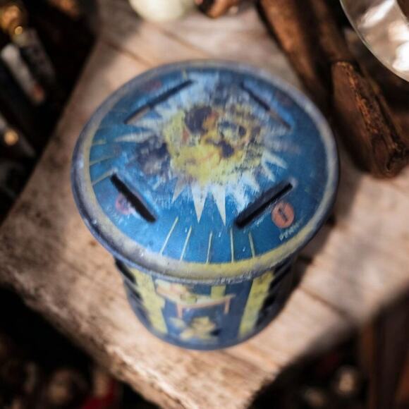 Vintage Louis Kriegsfeld Rotating Tin Litho Sunshine Coin Bank - Picture 3 of 4